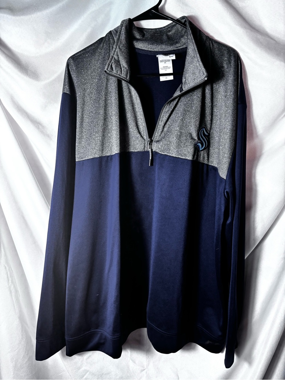 NHL Seattle Kracken Navy and Gray‎ Zip-Up Pullover